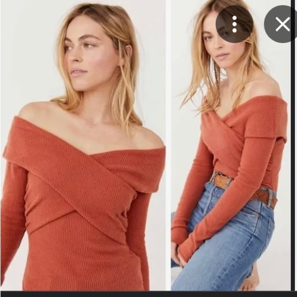 Free people NWT wrap sweater in Gray size M - Picture 2 of 3